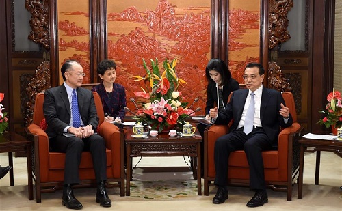Li Keqiang a Világbank elnökével találkozott